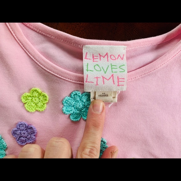SOLD Lemon Loves Lime Girls SS Shirt-10 - Picture 3 of 5